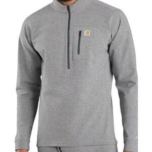 Carhartt Mens 2XL Force Heavyweight Heathered Knit Base Layer Quarter-Zip Pocket